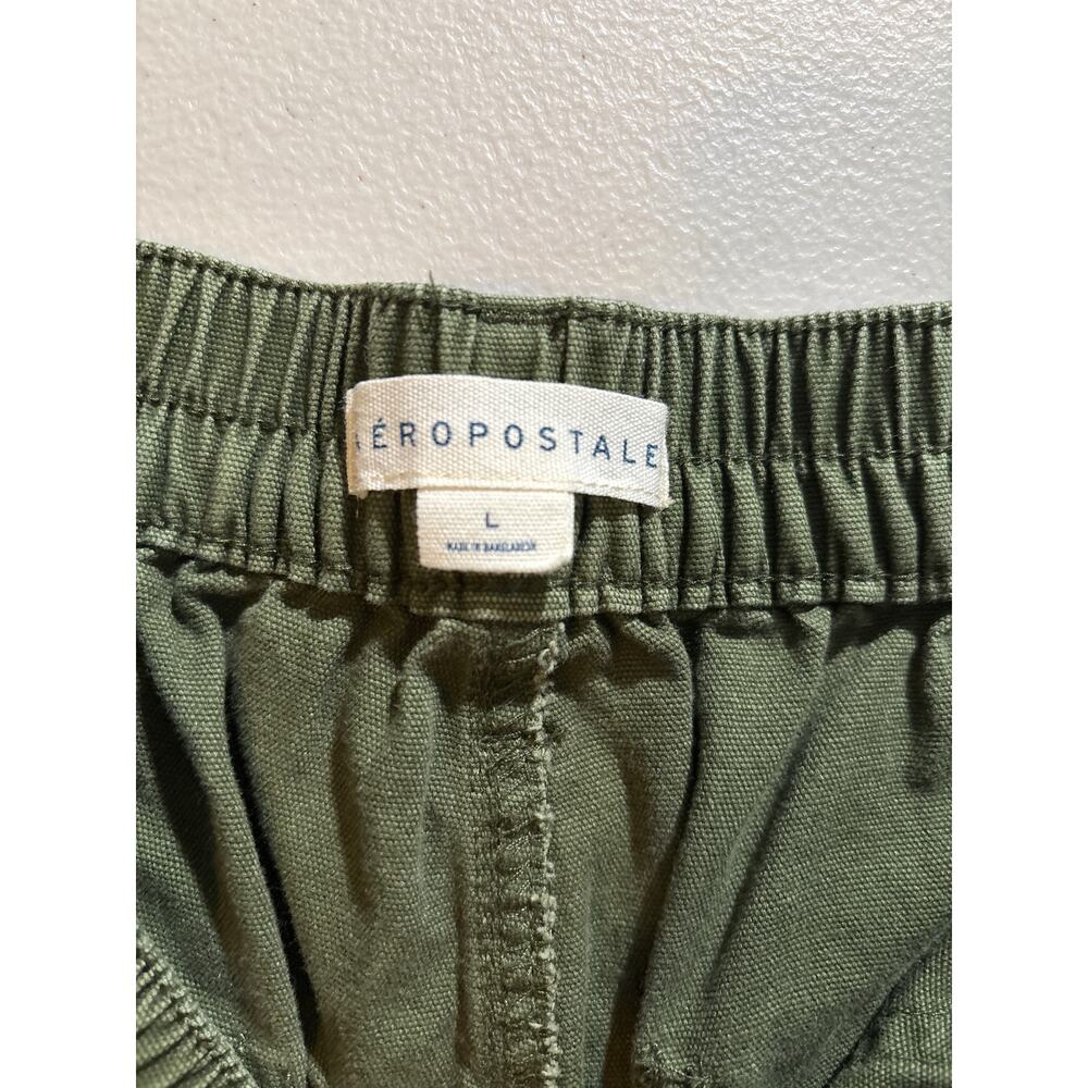 Aeropostale Army Green Cargo Pants Women's Large Elastic Waist‎ Straight Leg - Picture 3 of 11